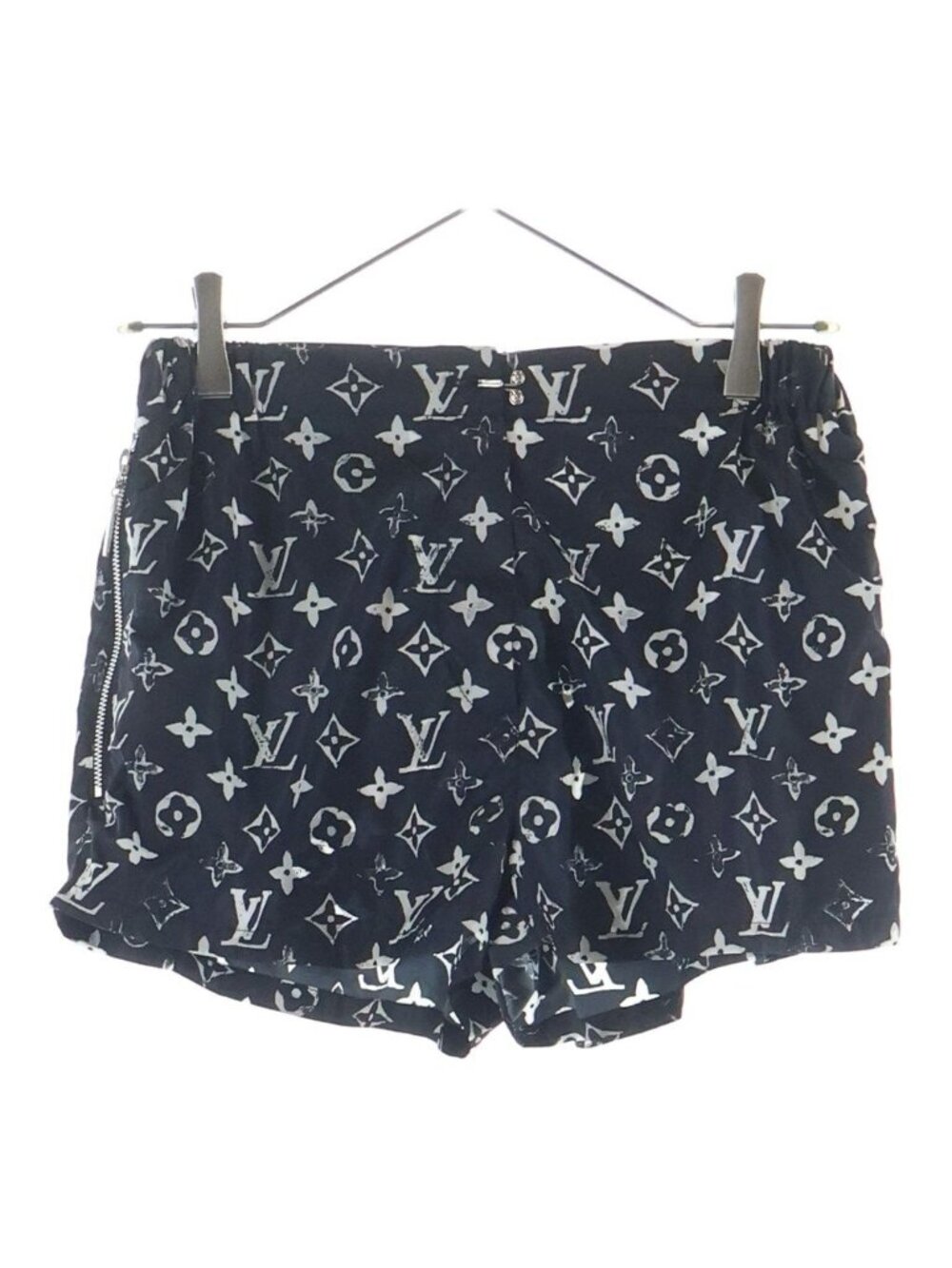 Louis Vuitton Monogram All Over Print Nylon Shorts Black